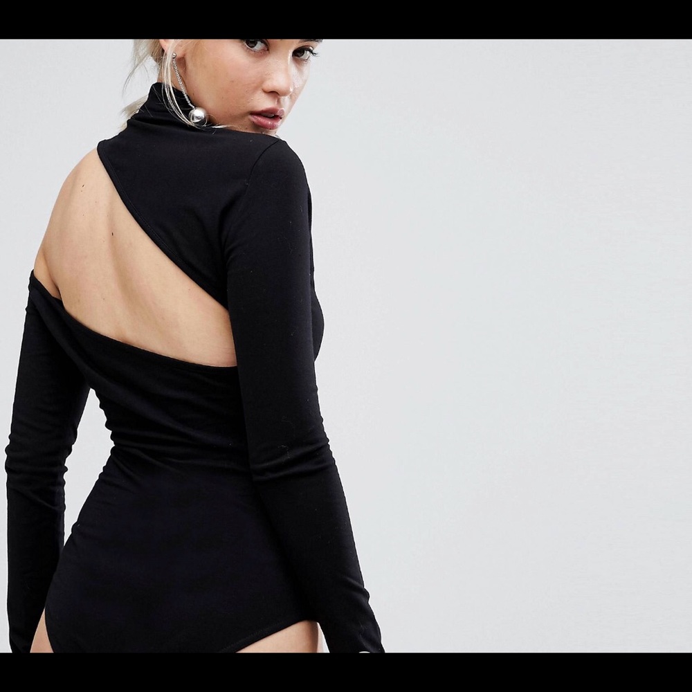 Lost Ink high Neck cut out back bodysuit